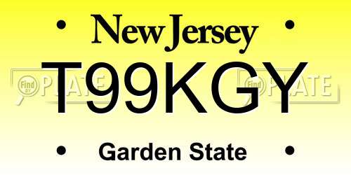 T99KGY New Jersey License Plate