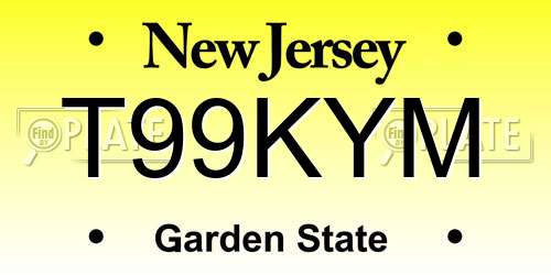 T99KYM New Jersey License Plate