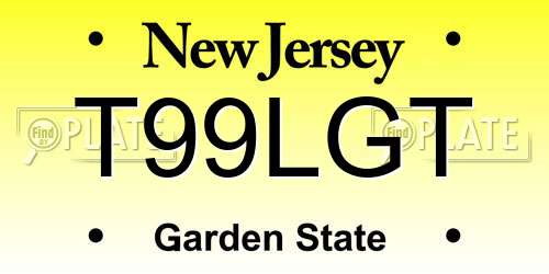 T99LGT New Jersey License Plate