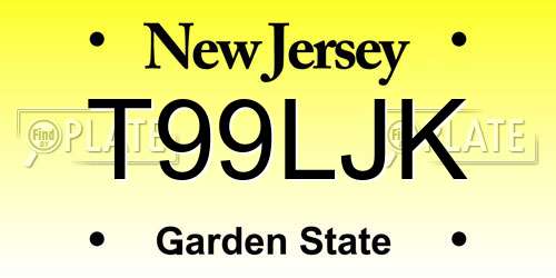 T99LJK New Jersey License Plate