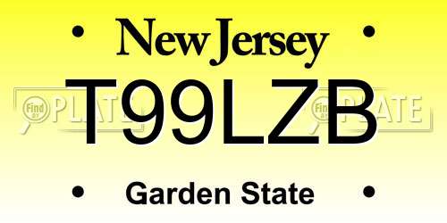 T99LZB New Jersey License Plate