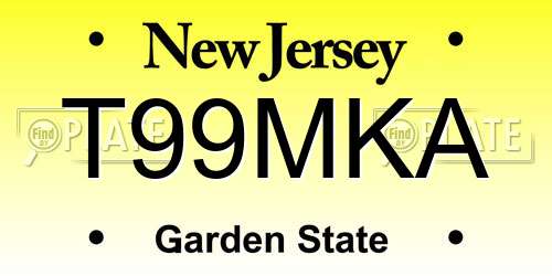 T99MKA New Jersey License Plate