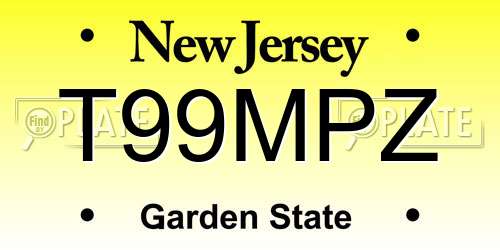 T99MPZ New Jersey License Plate