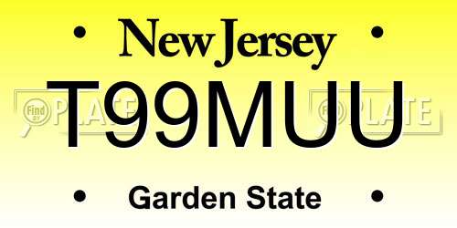 T99MUU New Jersey License Plate
