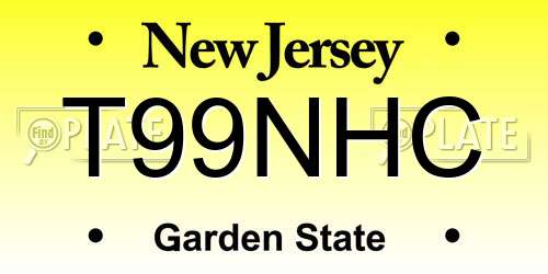 T99NHC New Jersey License Plate