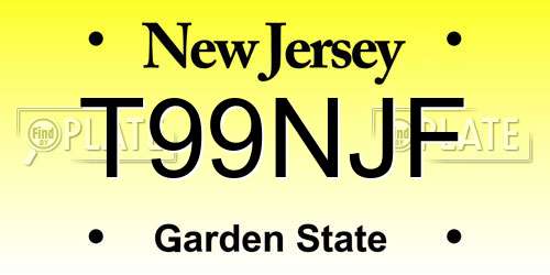 T99NJF New Jersey License Plate