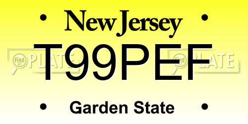 T99PEF New Jersey License Plate