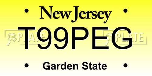 T99PEG New Jersey License Plate