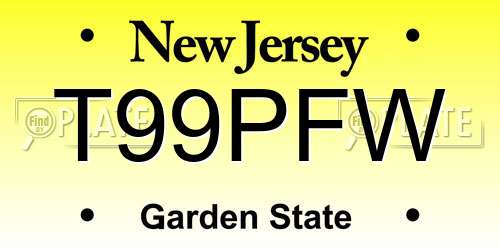 T99PFW New Jersey License Plate