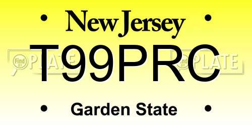 T99PRC New Jersey License Plate