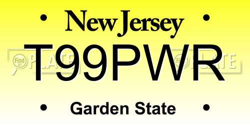 T99PWR New Jersey License Plate