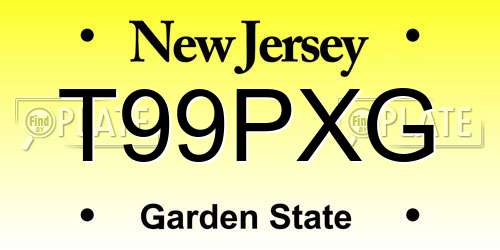 T99PXG New Jersey License Plate
