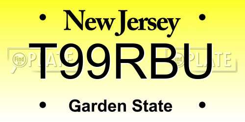 T99RBU New Jersey License Plate