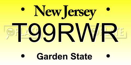 T99RWR New Jersey License Plate