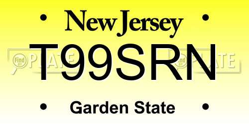 T99SRN New Jersey License Plate