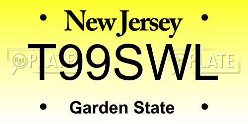 T99SWL New Jersey License Plate