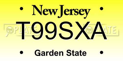T99SXA New Jersey License Plate