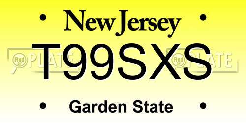 T99SXS New Jersey License Plate