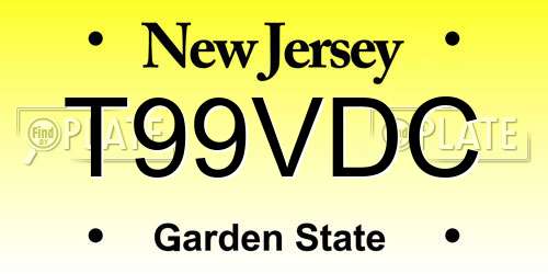 T99VDC New Jersey License Plate