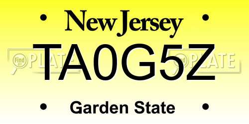 TA0G5Z New Jersey License Plate