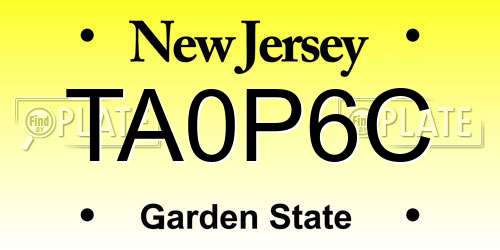 TA0P6C New Jersey License Plate