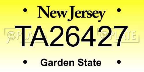 TA26427 New Jersey License Plate