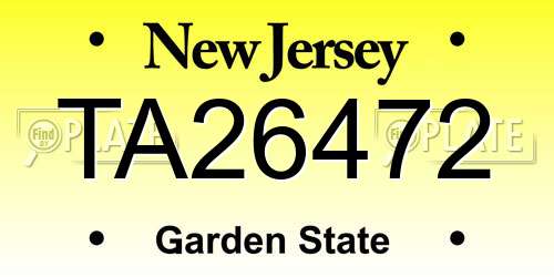 TA26472 New Jersey License Plate