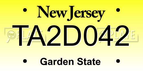 TA2D042 New Jersey License Plate
