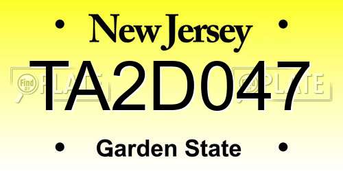 TA2D047 New Jersey License Plate