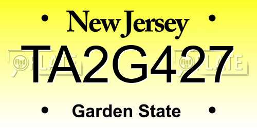 TA2G427 New Jersey License Plate