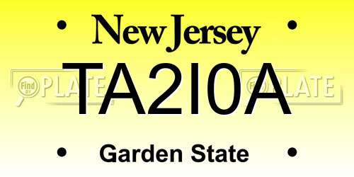 TA2I0A New Jersey License Plate