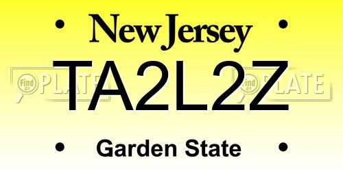 TA2L2Z New Jersey License Plate