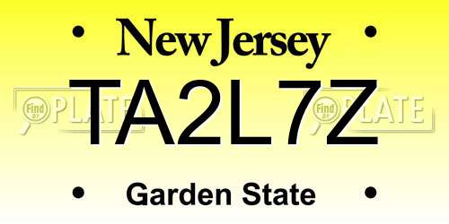 TA2L7Z New Jersey License Plate