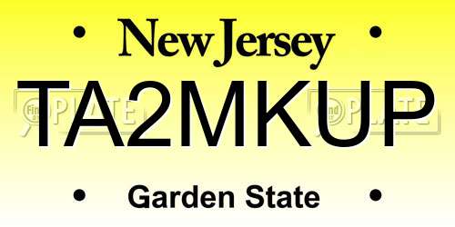 TA2MKUP New Jersey License Plate