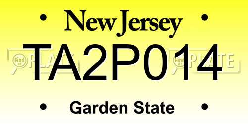TA2P014 New Jersey License Plate