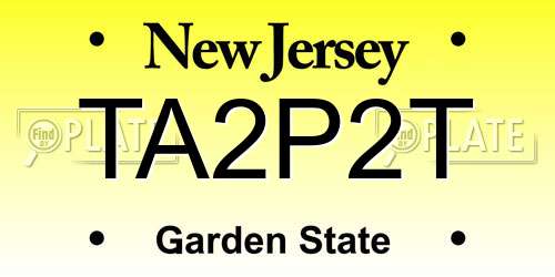 TA2P2T New Jersey License Plate
