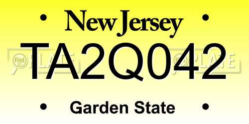TA2Q042 New Jersey License Plate