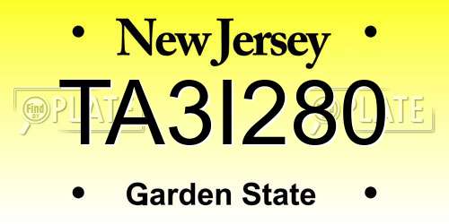 TA3I280 New Jersey License Plate