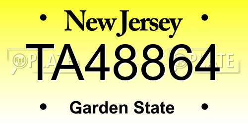 TA48864 New Jersey License Plate