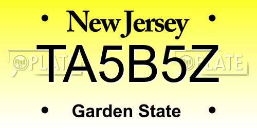 TA5B5Z New Jersey License Plate