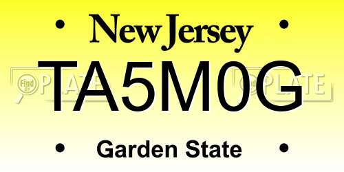 TA5M0G New Jersey License Plate