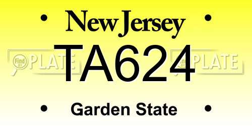 TA624 New Jersey License Plate