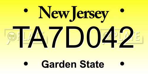 TA7D042 New Jersey License Plate