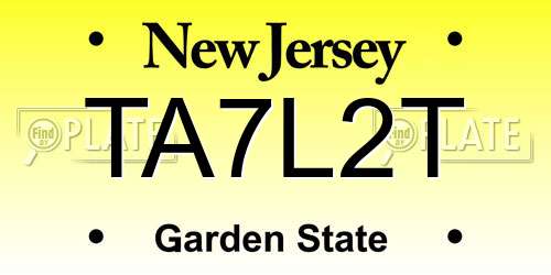TA7L2T New Jersey License Plate