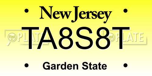 TA8S8T New Jersey License Plate