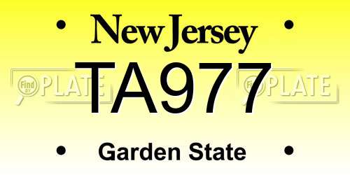TA977 New Jersey License Plate