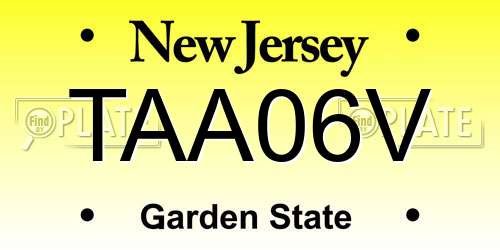 TAA06V New Jersey License Plate