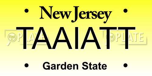 TAAIATT New Jersey License Plate