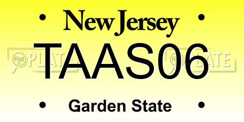 TAAS06 New Jersey License Plate
