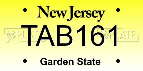 TAB161 New Jersey License Plate